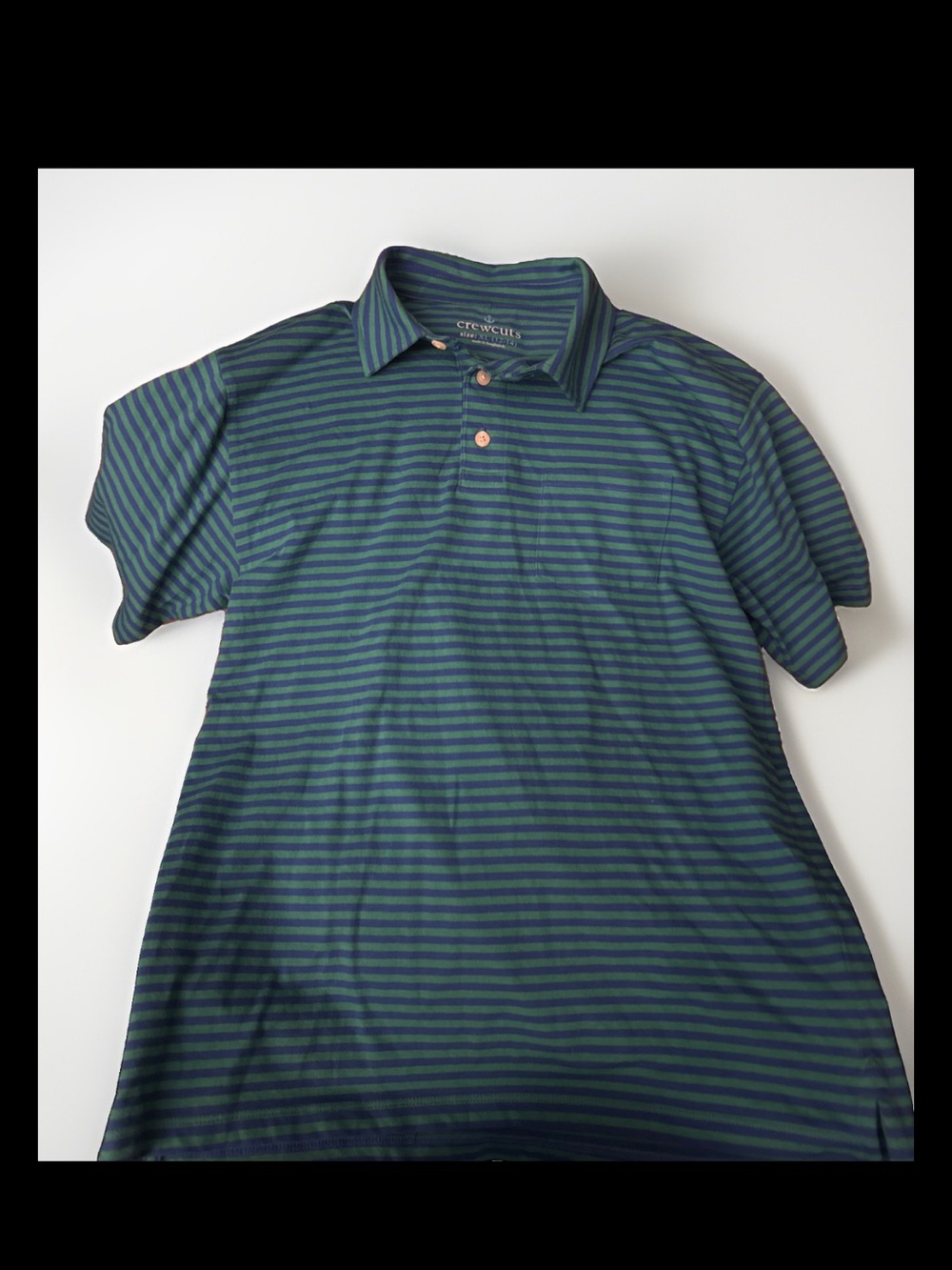 Crewcuts Green and Navy Striped Polo
